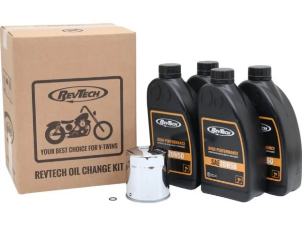 RevTech High Performance öljynvaihtopaketti – 4L SAE 20W50, kromisuodatin, useat mallit 84-20