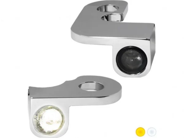 HeinzBikes NANO LED-vilkkusarja / äärivalo – kromi, savulinssi