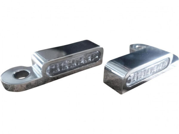 HeinzBikes OEM-ohjauslaitteiden LED-vilkut – kromi, kirkas linssi