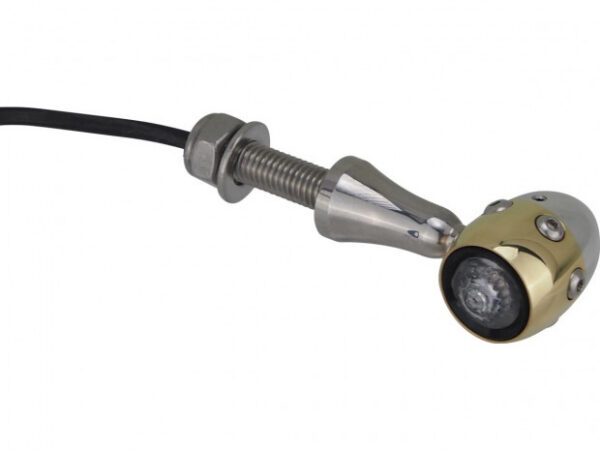 Hells Kitchen Choppers Retro LED-vilkut – kiillotettu alumiini & messinki, kirkas linssi
