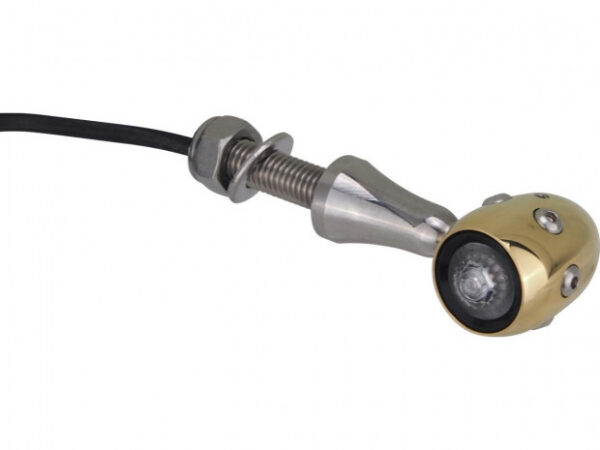 Hells Kitchen Choppers Retro LED-vilkut – kiillotettu messinki, kirkas linssi